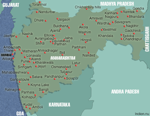 Karta över Maharashtra