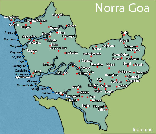 Karta över norra Goa