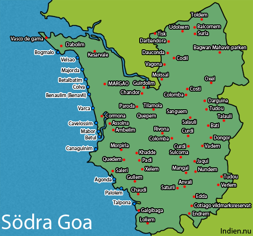 Karta över södra Goa