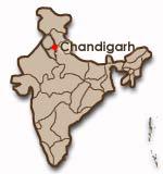 Chandigarhs placering i Indien