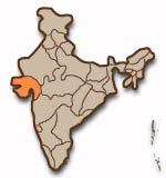 Gujarats placering i Indien