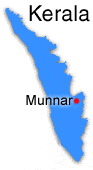 Munnars placering i Indien
