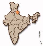 Karta över Uttarakhand i Indien