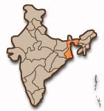 Västbengalens placering i Indien