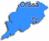 Puris placering i Orissa