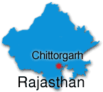 Chittorgarhs placering i Indien