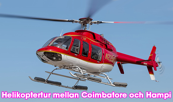 Helikopter mellan Coimbatore och Hampi i Indien