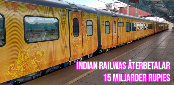 Indiska järnvägen betalar tillbaka biljetter