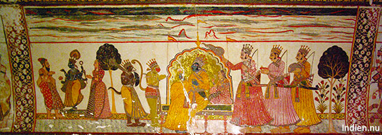 Väggmålning, Jahangir Mahal i Orchha