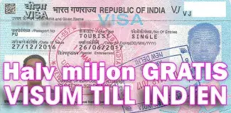 Fem hundra tusen gratis turistvisum till Indien
