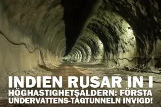 Indien rusar in i höghastighetsåldern: Första undervattens-tågtunneln invigd!