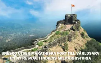 Det marathiska bergfortet stiger ur dimman – ett av tolv fästningar som nu fått världsarvsstatus av UNESCO.