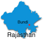 Karta över Bundi i Rajasthan