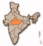 Madhya Pradesh placering i Indien