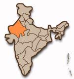 Rajasthans placering i Indien