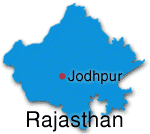 Jodhpurs placering i Rajasthan